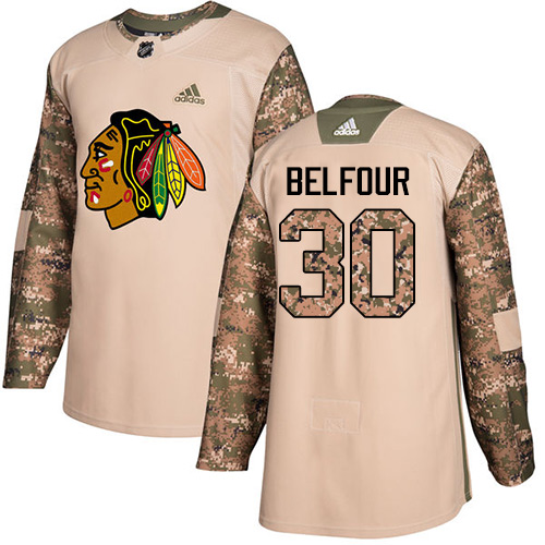 Adidas Blackhawks #30 ED Belfour Camo Authentic Veterans Day Stitched NHL Jersey